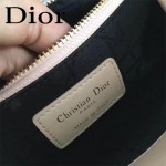 DIOR-0020-3 最新設計LADY四格粉色原版羊皮配三個徽章手提單肩包戴妃包