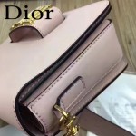 DIOR-0016-5 專櫃海報款復古字母五金粉色原版牛皮單肩斜挎包