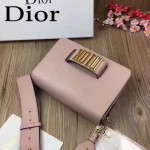 DIOR-0016-5 專櫃海報款復古字母五金粉色原版牛皮單肩斜挎包