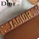 DIOR-009-5 歐美流行新款JADIOR字母金屬土黃色原版牛皮手拎包手拿包