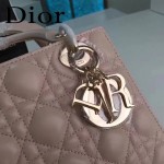 DIOR-0020-3 最新設計LADY四格粉色原版羊皮配三個徽章手提單肩包戴妃包