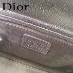 DIOR-0020-6 最新設計LADY四格銀色原版羊皮配三個徽章手提單肩包戴妃包