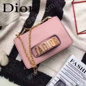 DIOR-008-2 個性百搭限量版J’ADIOR字母金屬粉色原版牛皮單肩斜挎包