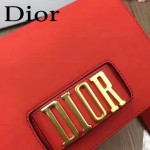 DIOR-0016-3 專櫃海報款復古字母五金紅色原版牛皮單肩斜挎包