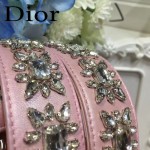 DIOR-0019-10 早春專櫃同步LADY珠光粉原版羊皮小號手提單肩包戴妃包