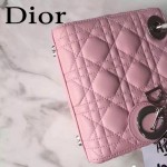 DIOR-0019-11 早春專櫃同步LADY粉色原版羊皮小號手提單肩包戴妃包
