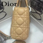 DIOR-0019-4 早春專櫃同步LADY杏色原版羊皮小號手提單肩包戴妃包