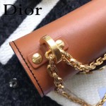 DIOR-008-3 個性百搭限量版J’ADIOR字母金屬土黃色原版牛皮單肩斜挎包