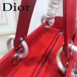 DIOR-0014-2 早春專櫃新款lady紅色原版小羊皮手提單肩包戴妃包