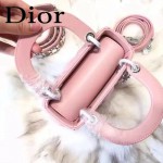 DIOR-0019-9 早春專櫃同步LADY粉紅色原版羊皮小號手提單肩包戴妃包