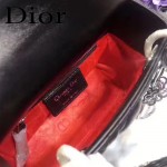 DIOR-0013 早春專櫃最新款黑色原版小羊皮小號單肩斜挎包戴妃包