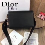 DIOR-0016-2 專櫃海報款復古字母五金黑色原版牛皮單肩斜挎包