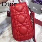 DIOR-0013-2 早春專櫃最新款紅色原版小羊皮小號單肩斜挎包戴妃包