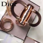 DIOR-0012 高級定制Cannage三格藤格紋玫瑰金原版瓷磚效果鹿皮手提單肩包