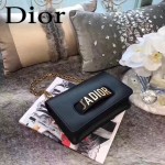 DIOR-008-5 個性百搭限量版J’ADIOR字母金屬黑色原版牛皮單肩斜挎包