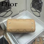 DIOR-0019-4 早春專櫃同步LADY杏色原版羊皮小號手提單肩包戴妃包
