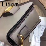DIOR-0016-4 專櫃海報款復古字母五金灰色原版牛皮單肩斜挎包