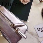 DIOR-0017 秋冬專櫃櫥窗款Lilybag銀色原版皮全拉鏈手提單肩包