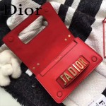 DIOR-008 個性百搭限量版J’ADIOR字母金屬紅色原版牛皮單肩斜挎包
