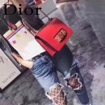 DIOR-008 個性百搭限量版J’ADIOR字母金屬紅色原版牛皮單肩斜挎包