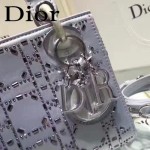 DIOR M44501-6 高級定制款藍色原版布料燙鑽迷你手提單肩包戴妃包