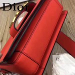 DIOR-0016-3 專櫃海報款復古字母五金紅色原版牛皮單肩斜挎包
