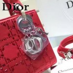 DIOR M44501-5 高級定制款紅色原版布料燙鑽迷你手提單肩包戴妃包