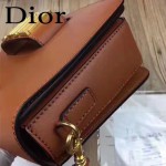 DIOR-0016 專櫃海報款復古字母五金土黃色原版牛皮單肩斜挎包