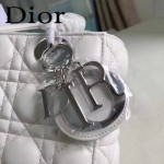 DIOR-0020-7 最新設計LADY四格白色原版羊皮配三個徽章手提單肩包戴妃包