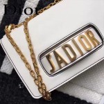 DIOR-008-4 個性百搭限量版J’ADIOR字母金屬白色原版牛皮單肩斜挎包