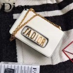 DIOR-008-4 個性百搭限量版J’ADIOR字母金屬白色原版牛皮單肩斜挎包