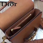 DIOR-0016 專櫃海報款復古字母五金土黃色原版牛皮單肩斜挎包