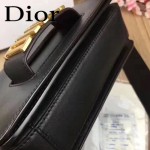 DIOR-0016-2 專櫃海報款復古字母五金黑色原版牛皮單肩斜挎包