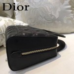 DIOR-0017-5 秋冬專櫃櫥窗款Lilybag黑色原版皮全拉鏈手提單肩包