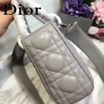 DIOR-0013-3 早春專櫃最新款灰色原版小羊皮小號單肩斜挎包戴妃包