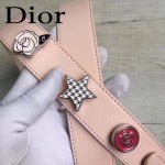 DIOR-0020-11 最新設計LADY四格粉色原版羊皮配三個徽章手提單肩包戴妃包