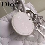 DIOR-0019-5 早春專櫃同步LADY白色原版羊皮小號手提單肩包戴妃包