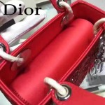 DIOR M44501-5 高級定制款紅色原版布料燙鑽迷你手提單肩包戴妃包