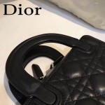 DIOR-0017-5 秋冬專櫃櫥窗款Lilybag黑色原版皮全拉鏈手提單肩包