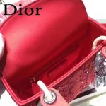 DIOR M44501-5 高級定制款紅色原版布料燙鑽迷你手提單肩包戴妃包