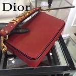 DIOR-009-2 歐美流行新款JADIOR字母金屬紅色原版牛皮手拎包手拿包