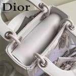 DIOR-0019-5 早春專櫃同步LADY白色原版羊皮小號手提單肩包戴妃包