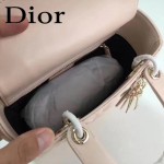 DIOR-0020-3 最新設計LADY四格粉色原版羊皮配三個徽章手提單肩包戴妃包