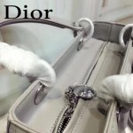 DIOR-0014-3 早春專櫃新款lady灰色原版小羊皮手提單肩包戴妃包