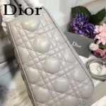 DIOR-0014-3 早春專櫃新款lady灰色原版小羊皮手提單肩包戴妃包