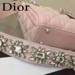 DIOR-0019-8 早春專櫃同步LADY粉色原版羊皮小號手提單肩包戴妃包