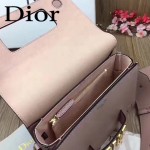 DIOR-0016-5 專櫃海報款復古字母五金粉色原版牛皮單肩斜挎包
