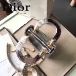 DIOR-0012-2 高級定制Cannage三格藤格紋銀色原版瓷磚效果鹿皮手提單肩包