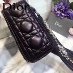 DIOR-0013 早春專櫃最新款黑色原版小羊皮小號單肩斜挎包戴妃包
