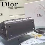 DIOR M44500 名媛必備單品五格灰色原版布料燙鑽手提單肩包戴妃包